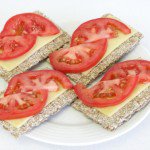Cheese & tomato on crackers