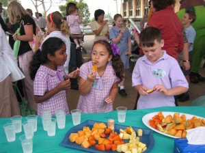 School Children in a Hub of activity