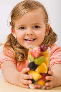Girl w Fruit in Glass