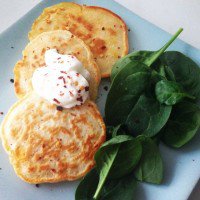 Savoury healthy pancake with spinach