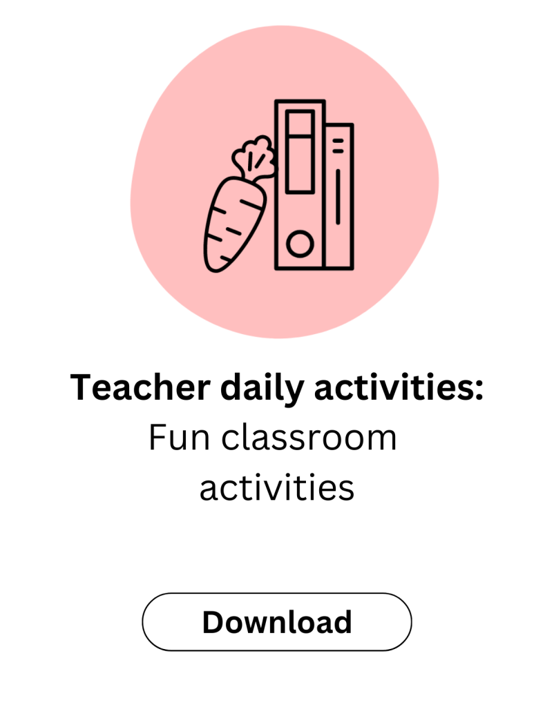 Teacher daily activities: Fun classroom activities for the whole week